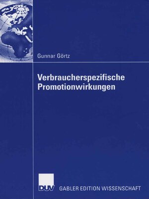 cover image of Verbraucherspezifische Promotionwirkungen